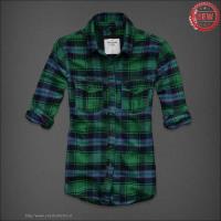 dames abercrombie fitch plaid lang overhemd groen blauw Echt Betaalbare sgcym784